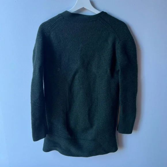 Kit and Ace Merino Wool Classic Green Cardigan Sweater - Picture 3 of 10